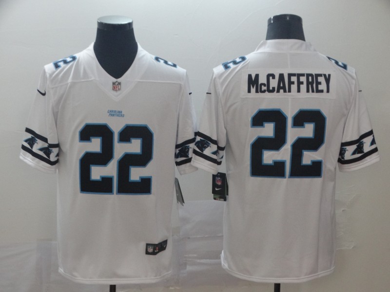 Men's Carolina Panthers Christian McCaffrey #22 White Jersey